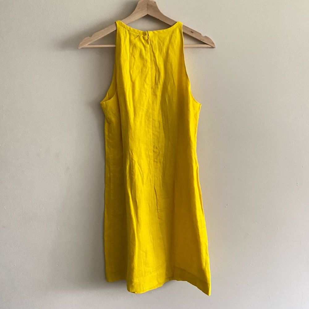 J. Crew Maxine High Neck Shift Dress in Linen Yellow - XS - Picture 15 of 16